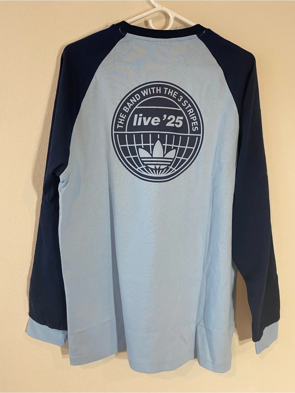 Adidas X Oasis Originals Tour 3-Stripes Long Sleeve T-shirt Blue KT3427 - Large